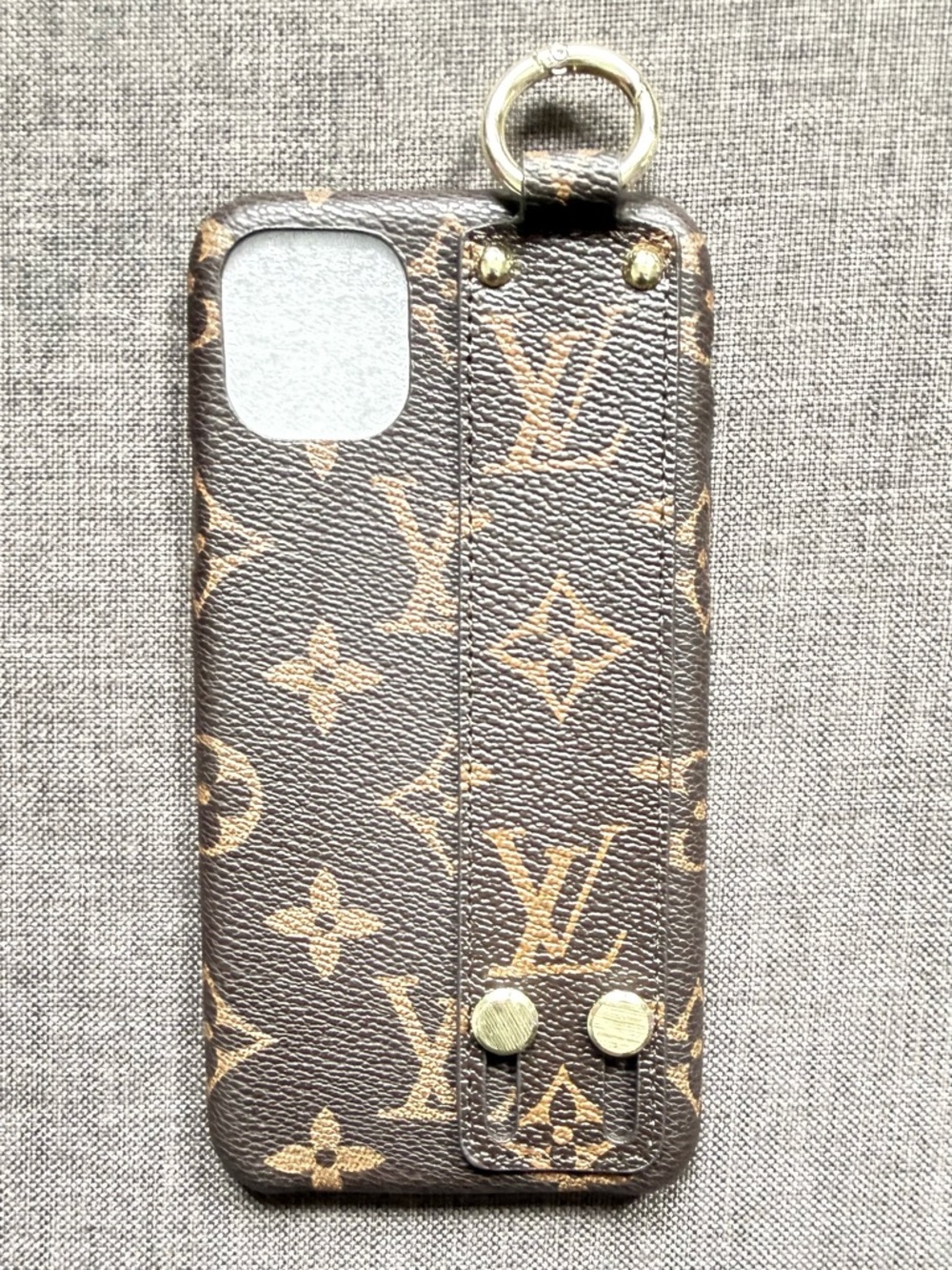 Monogram Brown Leather Phone Case with Strap & Ring 11 Pro Max New in Box
